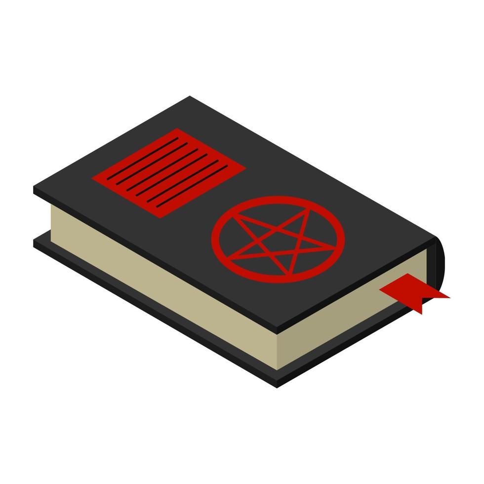 Isometric Satanic Book On White Background vector