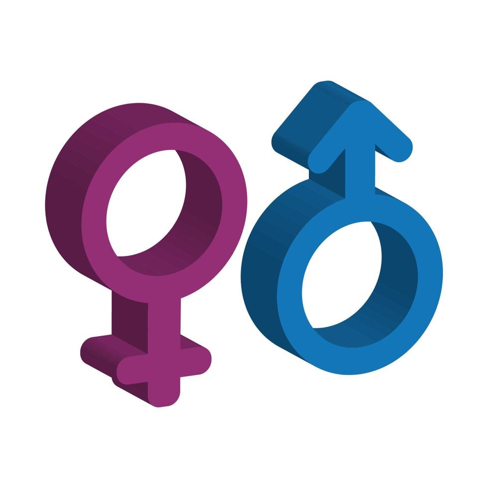 Isometric Gender On White Background. vector