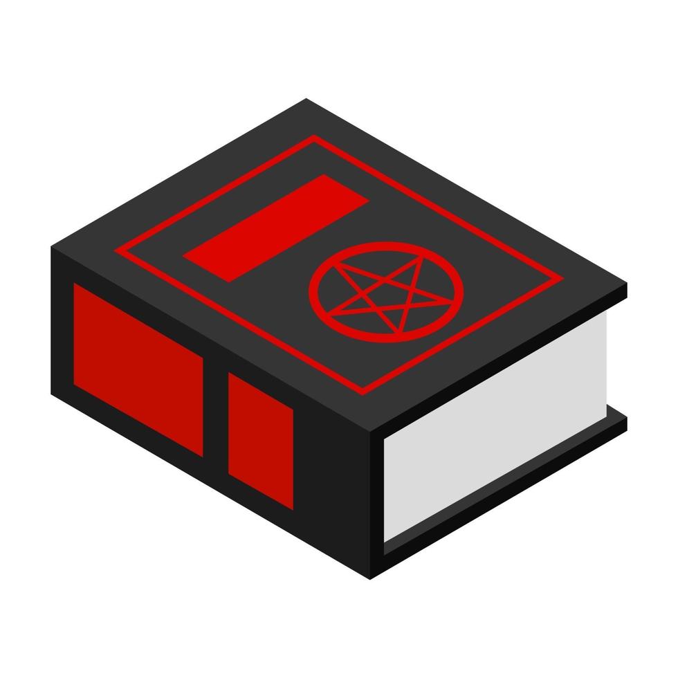 Isometric Satanic Book On White Background vector