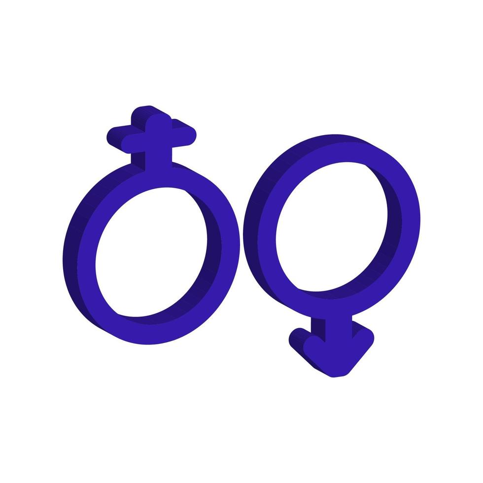 Isometric Gender On White Background. vector