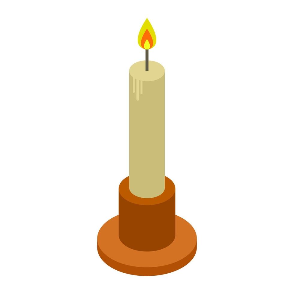 Isometric Candle On White Background vector