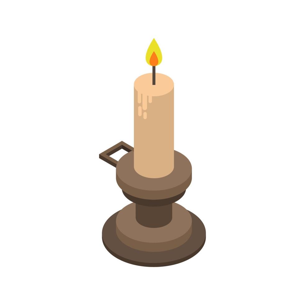 Isometric Candle On White Background vector