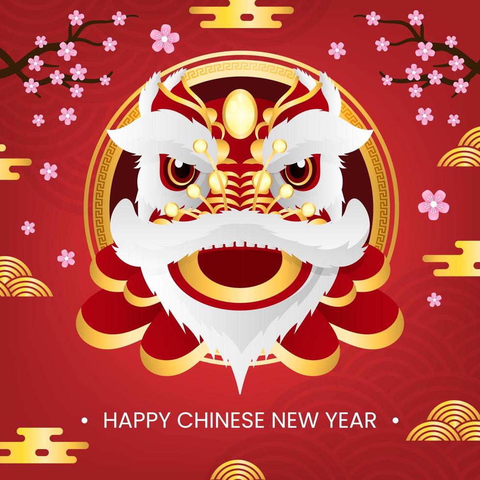 Lion Dance Chinese New Year Festivity vector