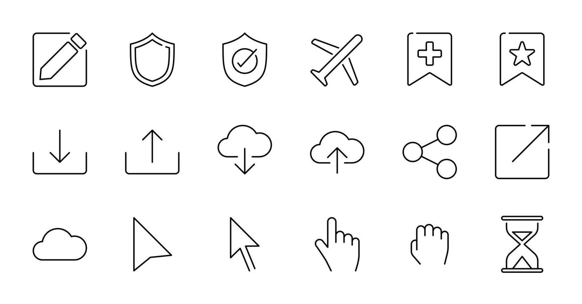 Outline essential UI Icon set. vector