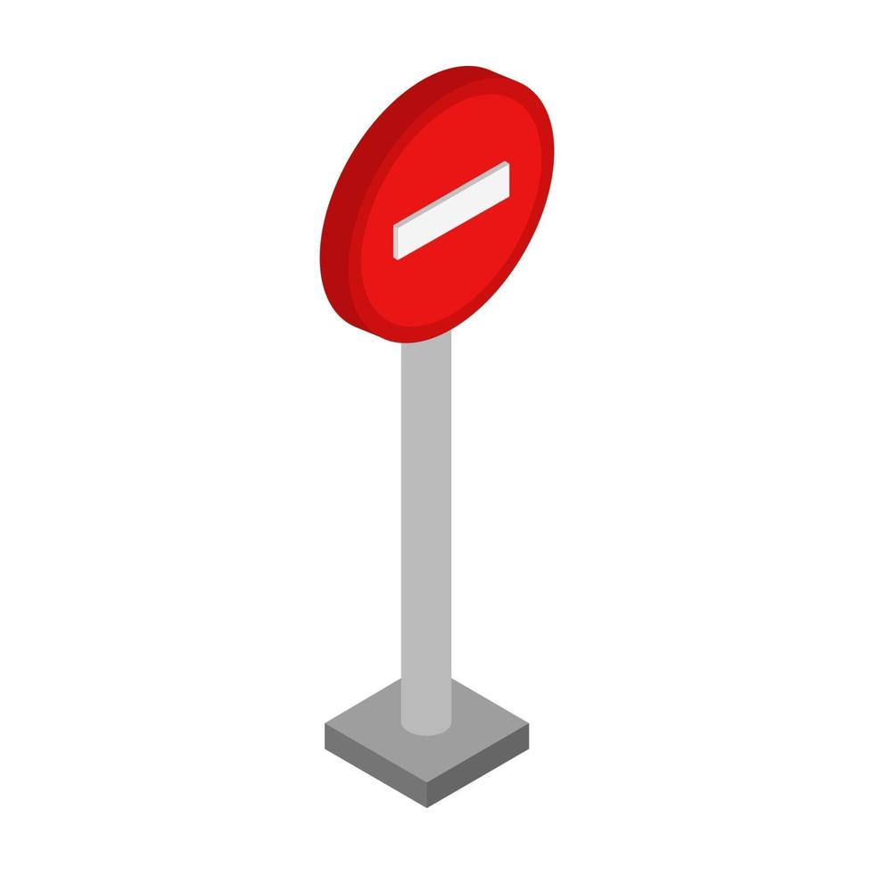 Isometric Road Sign On White Background vector