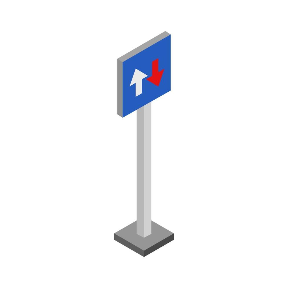 Isometric Road Sign On White Background vector