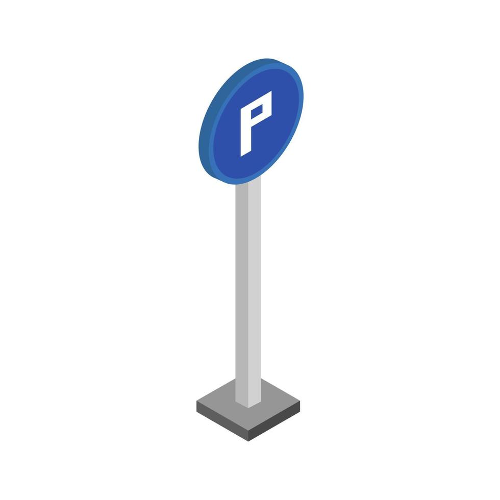 Isometric Road Sign On White Background vector