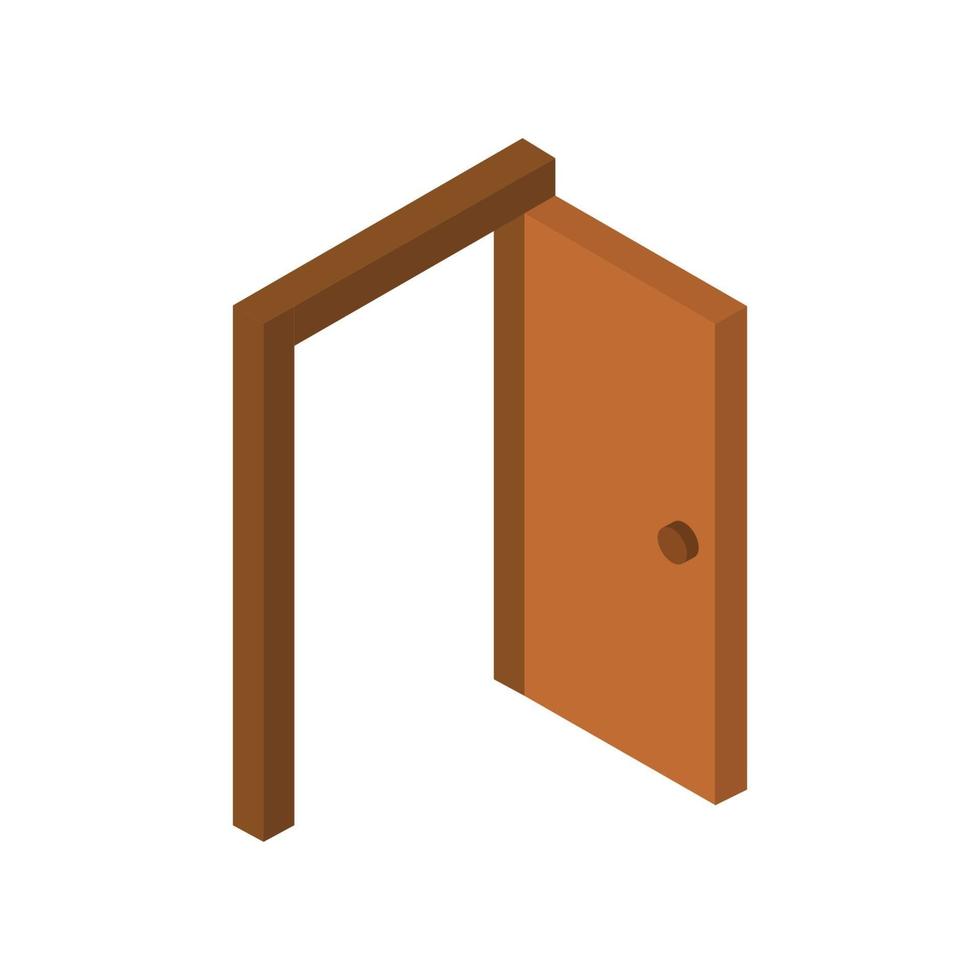 Isometric Door On White Background vector