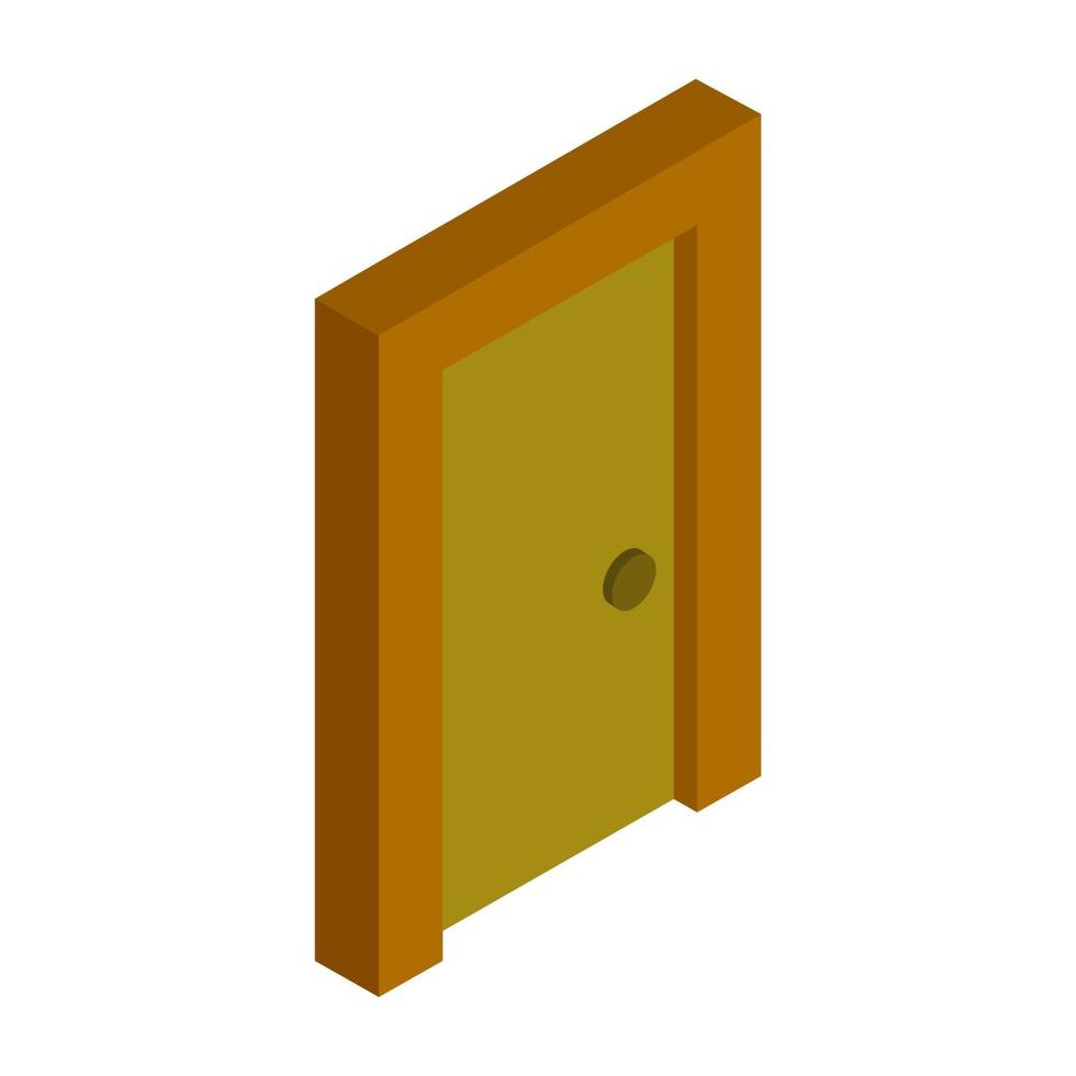 Isometric Door On White Background vector