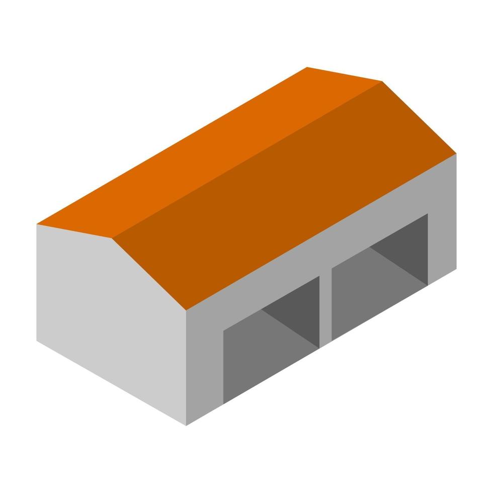 Isometric Warehouse On White Background vector