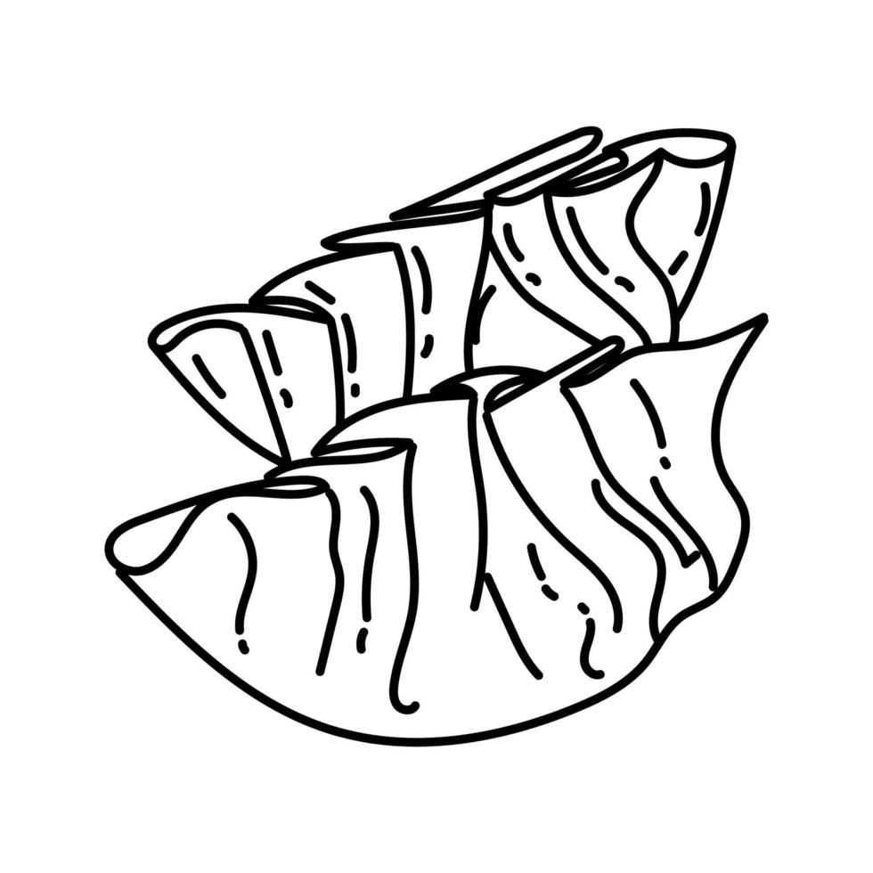 icono de utsunomiya gyoza. Doodle dibujado a mano o estilo de icono de contorno vector