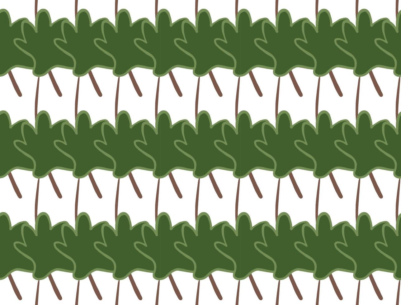 Vector texture background, seamless pattern. Hand drawn, green, brown, white colors.