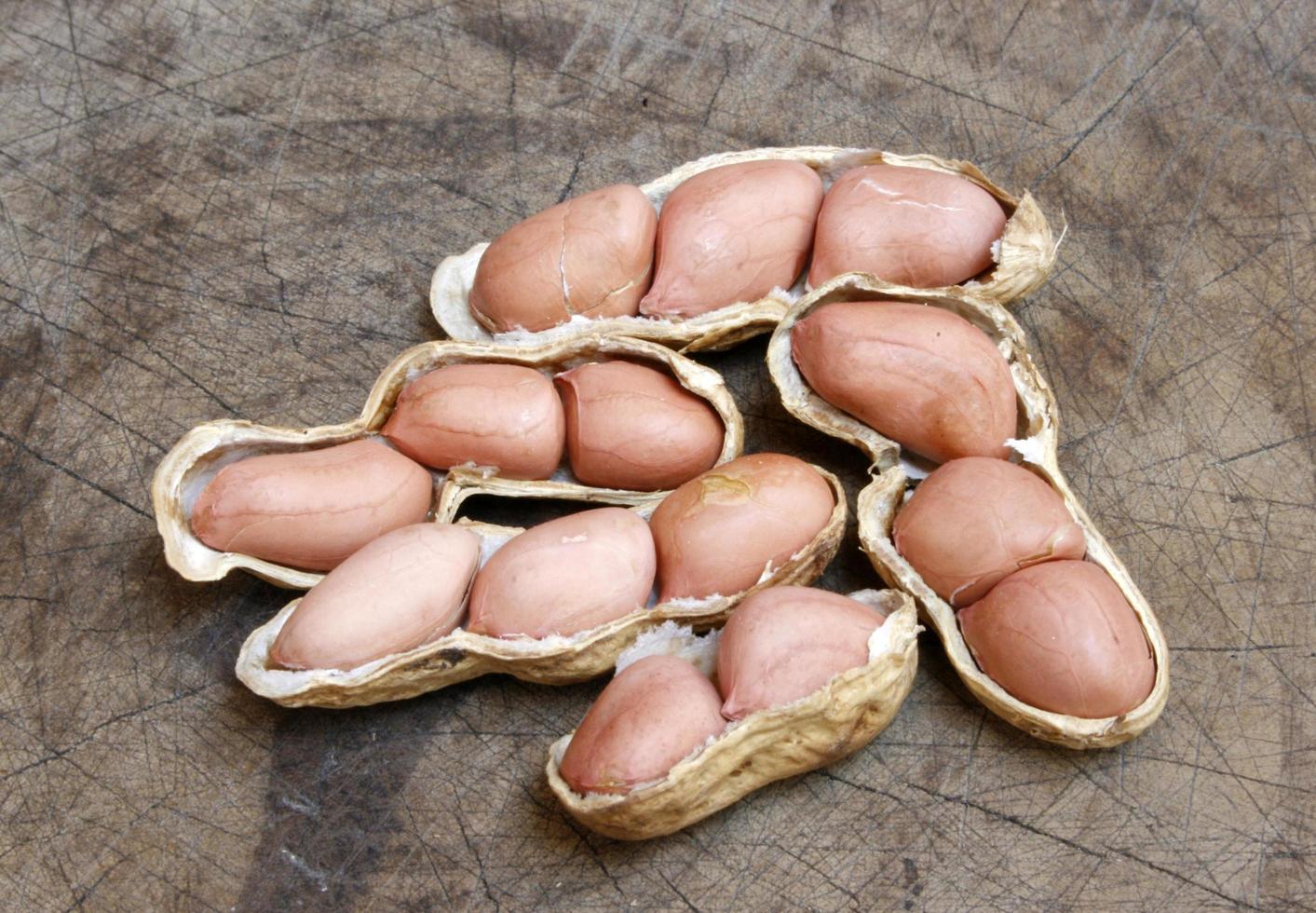 Group of peanuts in shells photo