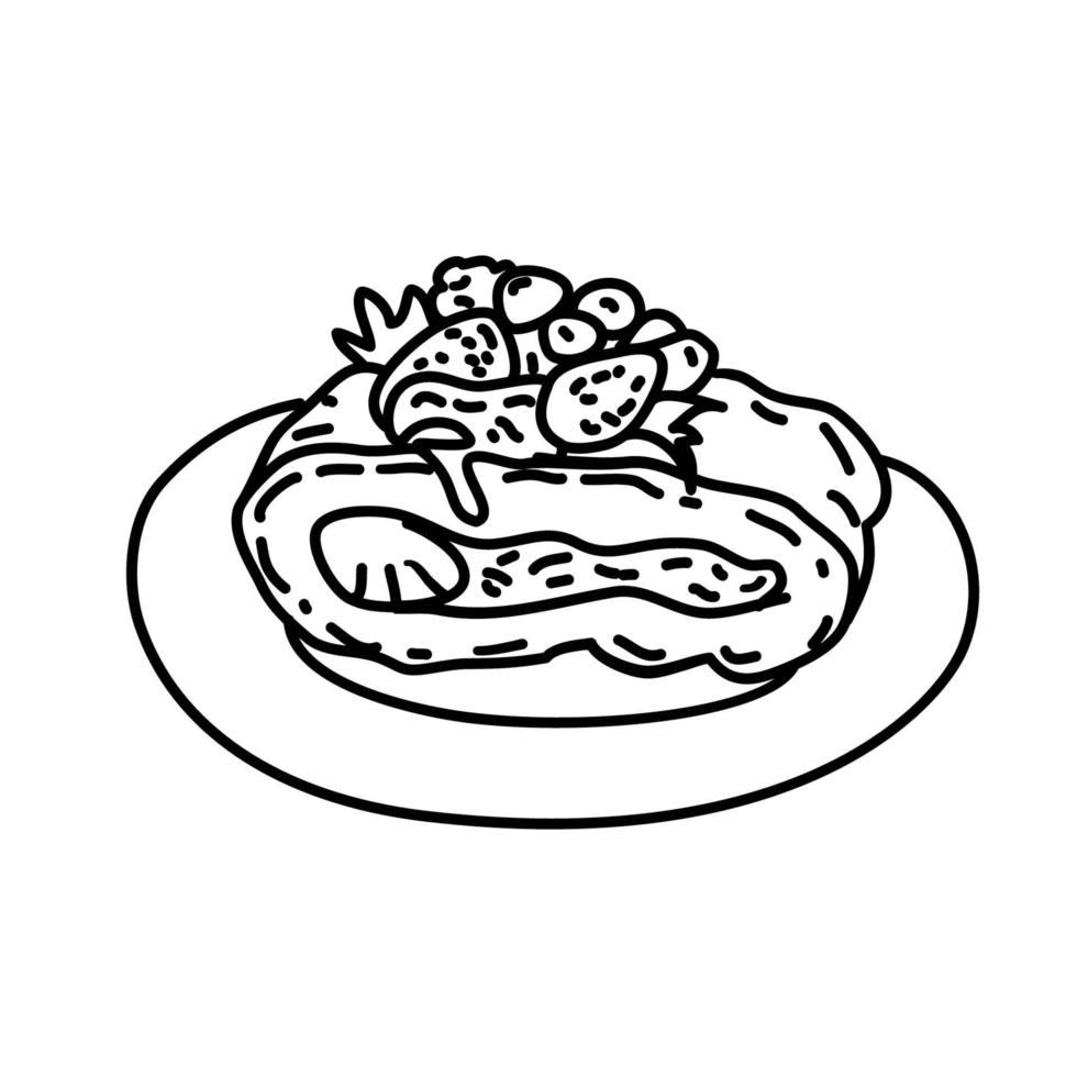 Cake Icon. Doddle Hand Drawn or Black Outline Icon Style vector