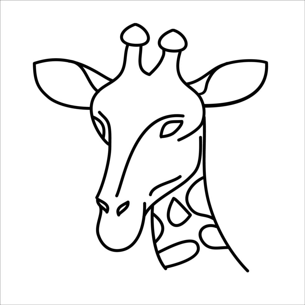 Animal giraffe icon design. Vector, clip art, illustration, line icon design style. vector