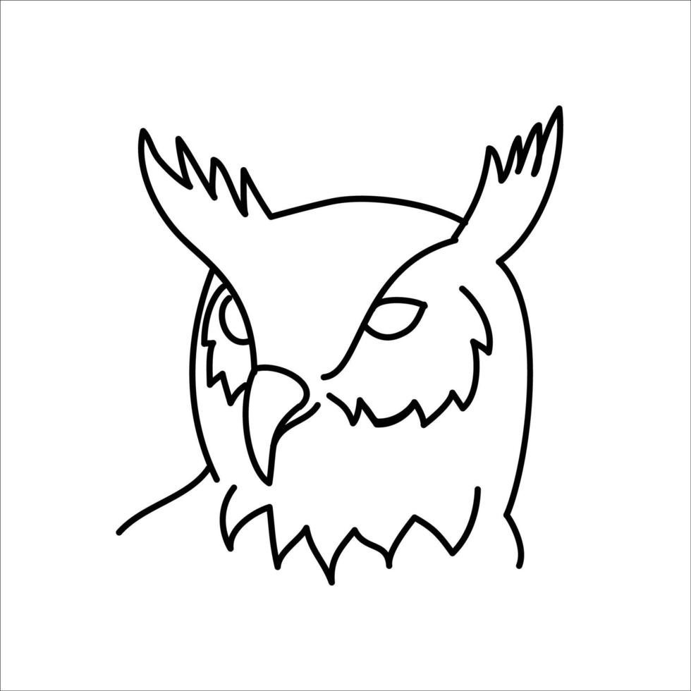 Animal eagle owl icon design. Vector, clip art, illustration, line icon design style. vector