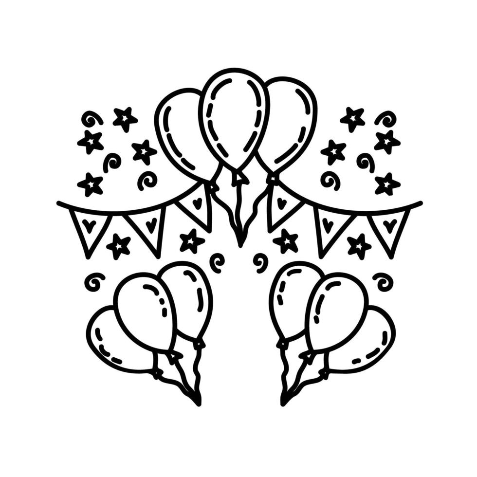 Celebration Icon. Doddle Hand Drawn or Black Outline Icon Style vector