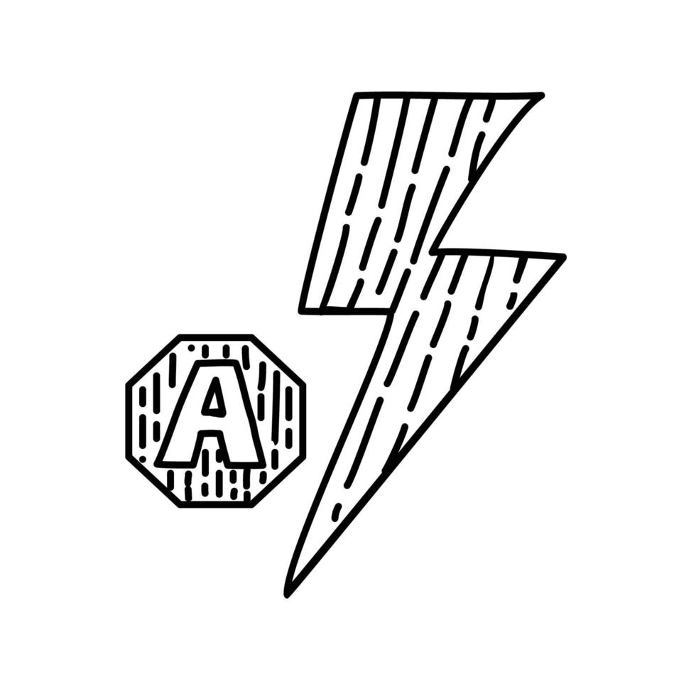 Flash Auto Icon. Doodle Hand Drawn or Black Outline Icon Style vector