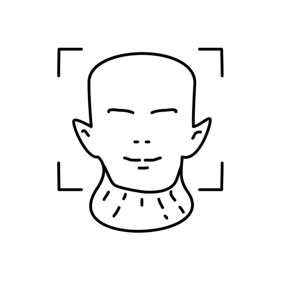 Face Detection Icon. Doodle Hand Drawn or Black Outline Icon Style vector