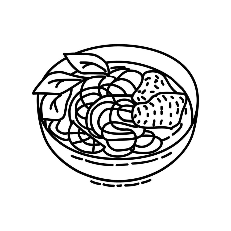 Pho Icon. Doodle Hand Drawn or Outline Icon Style vector