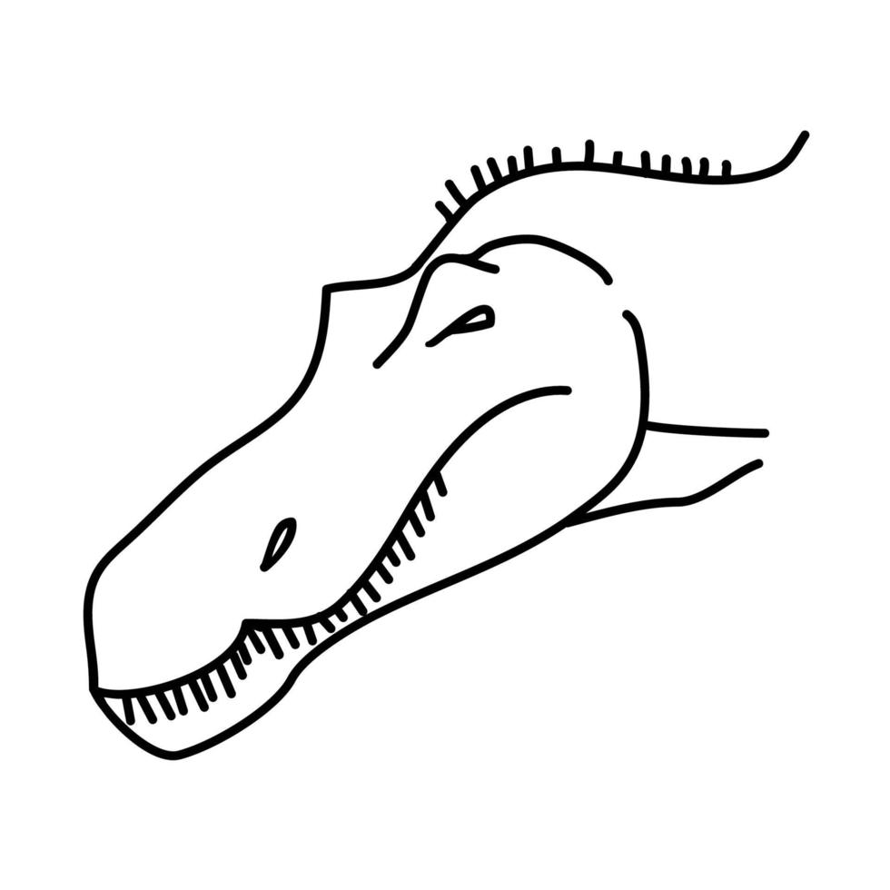 icono de suchomimus. Doodle dibujado a mano o estilo de icono de contorno negro vector