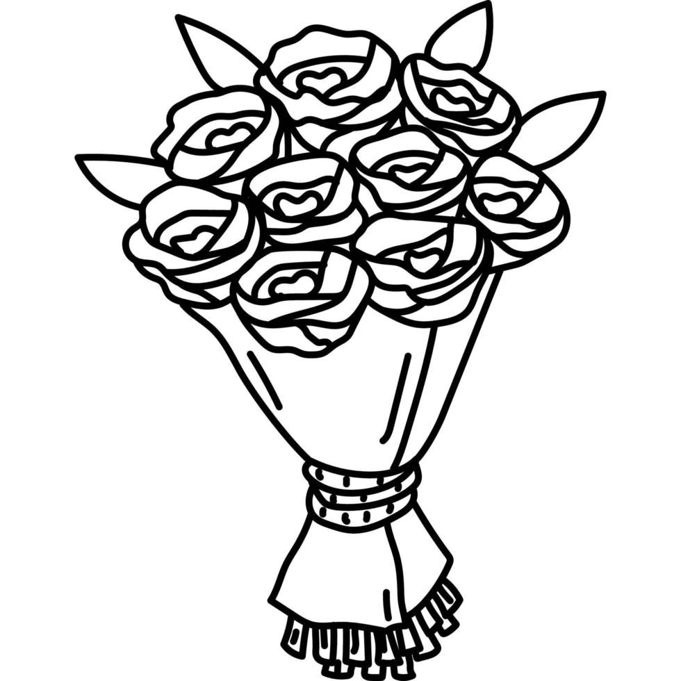 Bouquet Icon. Doddle Hand Drawn or Black Outline icon Style. Vector Icon