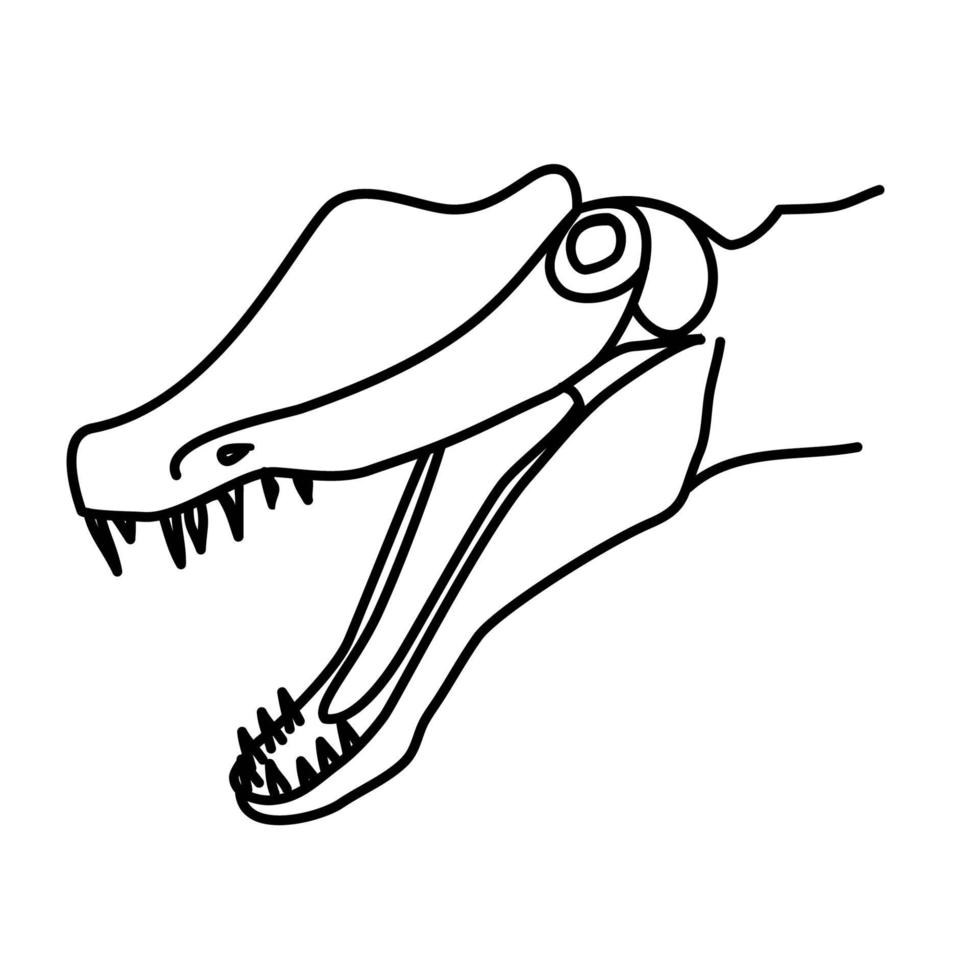 icono de spinosaurus. Doodle dibujado a mano o estilo de icono de contorno negro vector