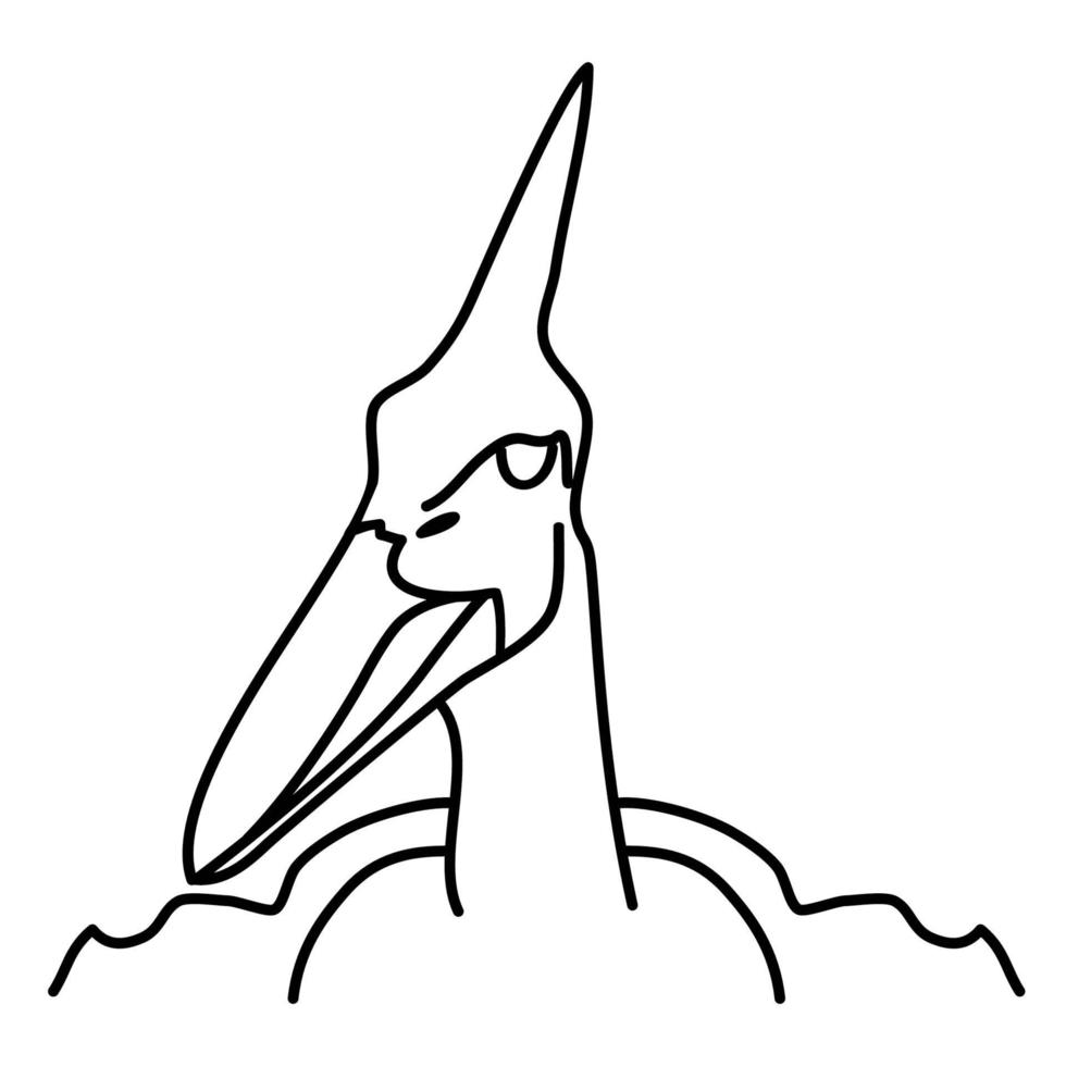 icono de pteranodon. Doodle dibujado a mano o estilo de icono de contorno negro vector