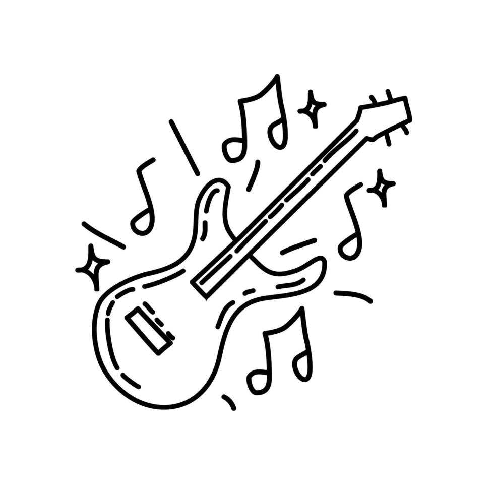 icono de la música. doddle dibujado a mano o estilo de icono de contorno negro vector