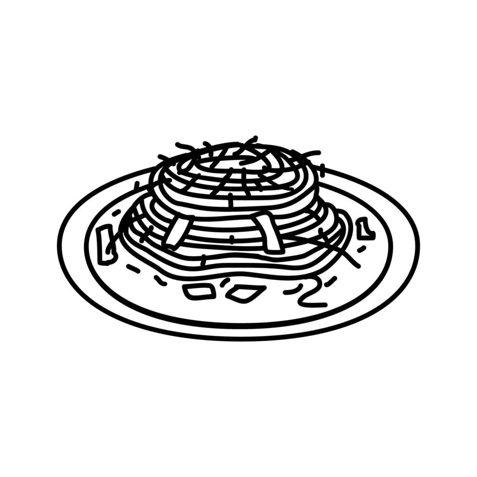 Pasta Carbonara Icon. Doodle Hand Drawn or Outline Icon Style vector