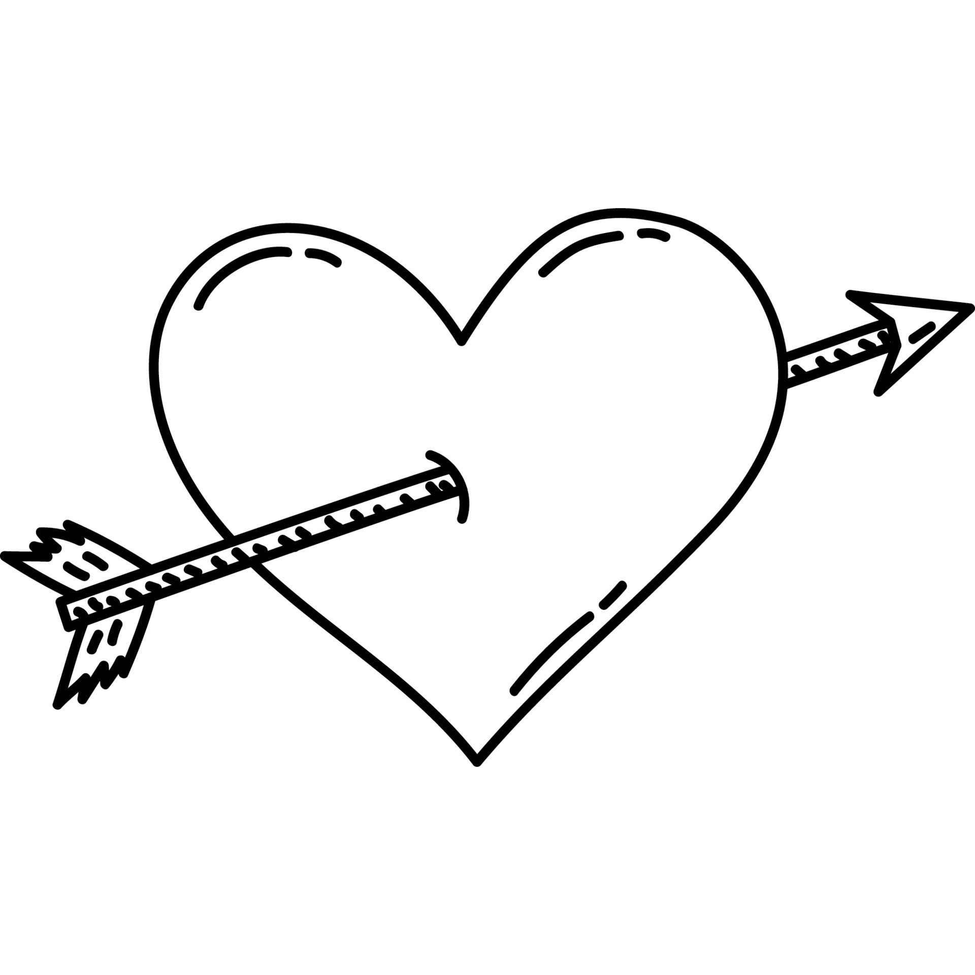 Heart Arrow Icon. Doddle Hand Drawn or Black Outline icon Style. Vector  Icon 1976511 Vector Art at Vecteezy