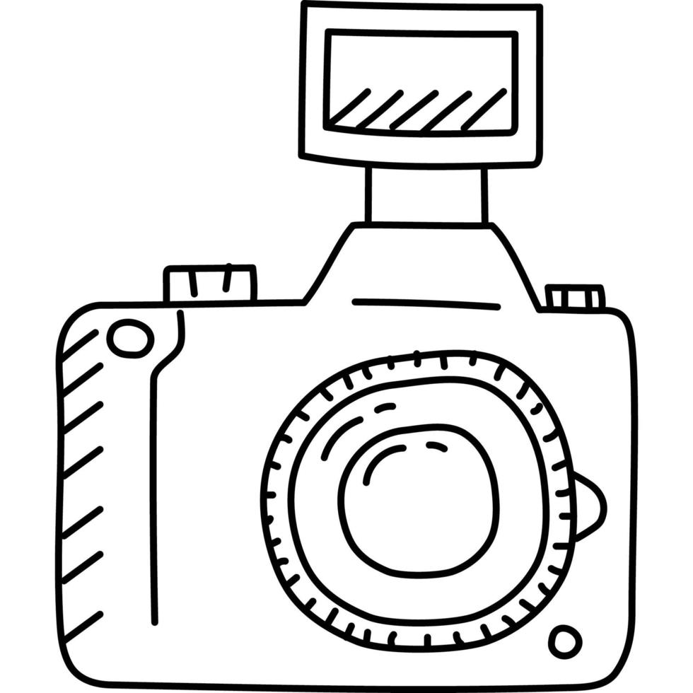 Camera Icon. Doddle Hand Drawn or Black Outline icon Style. Vector Icon ...