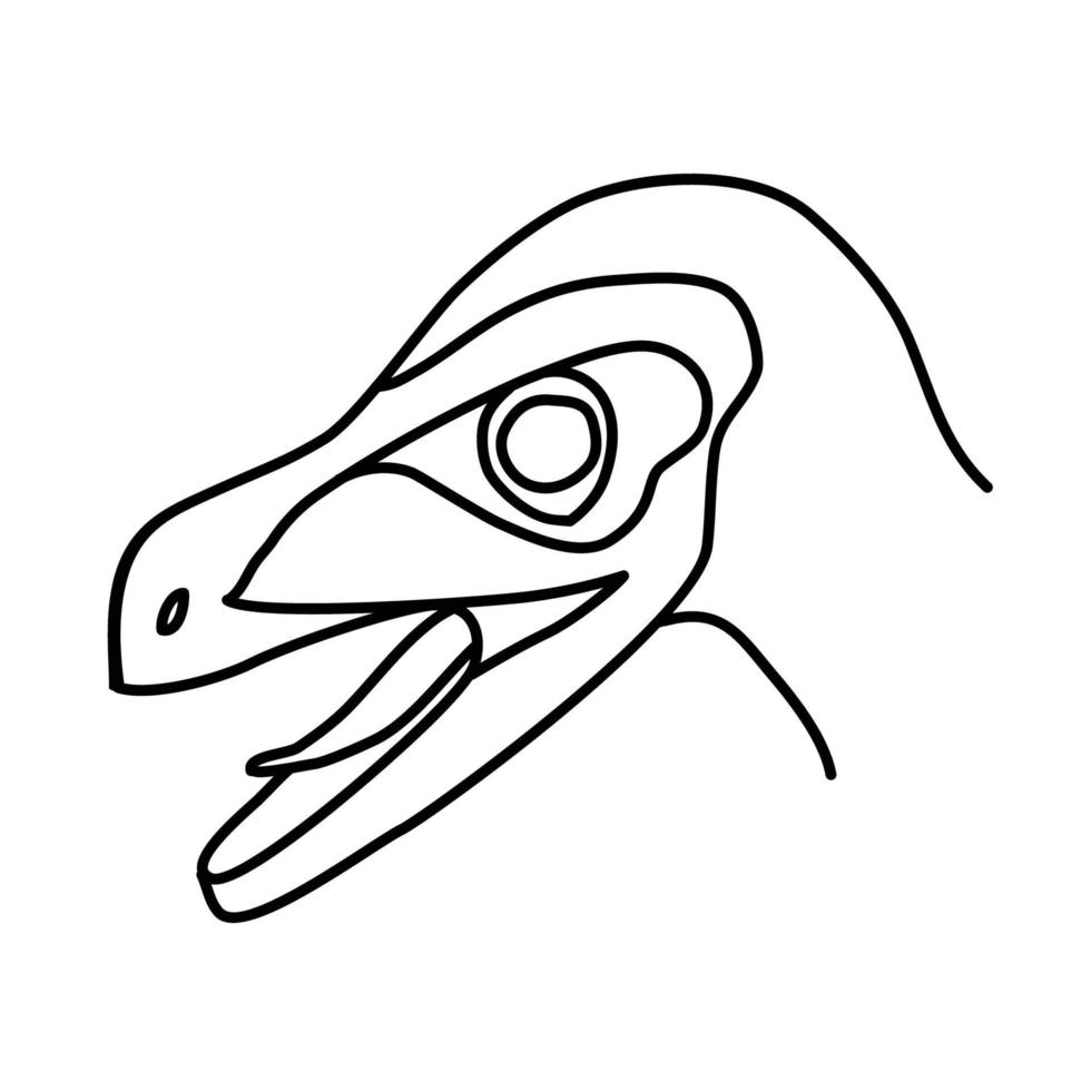 icono de velociraptor. Doodle dibujado a mano o estilo de icono de contorno negro vector