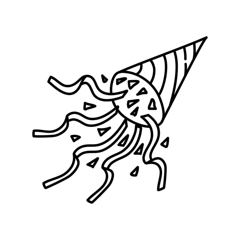 Beautiful Confetti Icon. Doodle Hand Drawn or Outline Icon Style