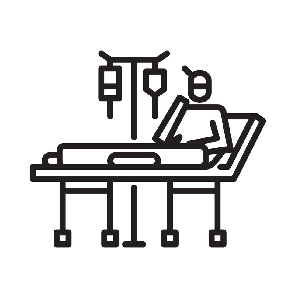 Awaiting patient placement Icon. symbol of activity or illustration to deal with the corona virus vector