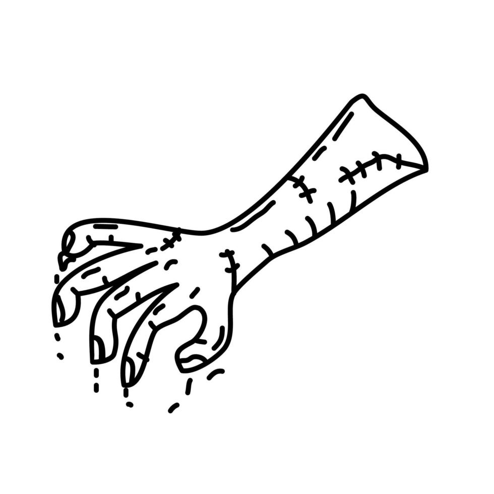 Zombie Stump Icon. Doodle Hand Drawn or Black Outline Icon Style vector