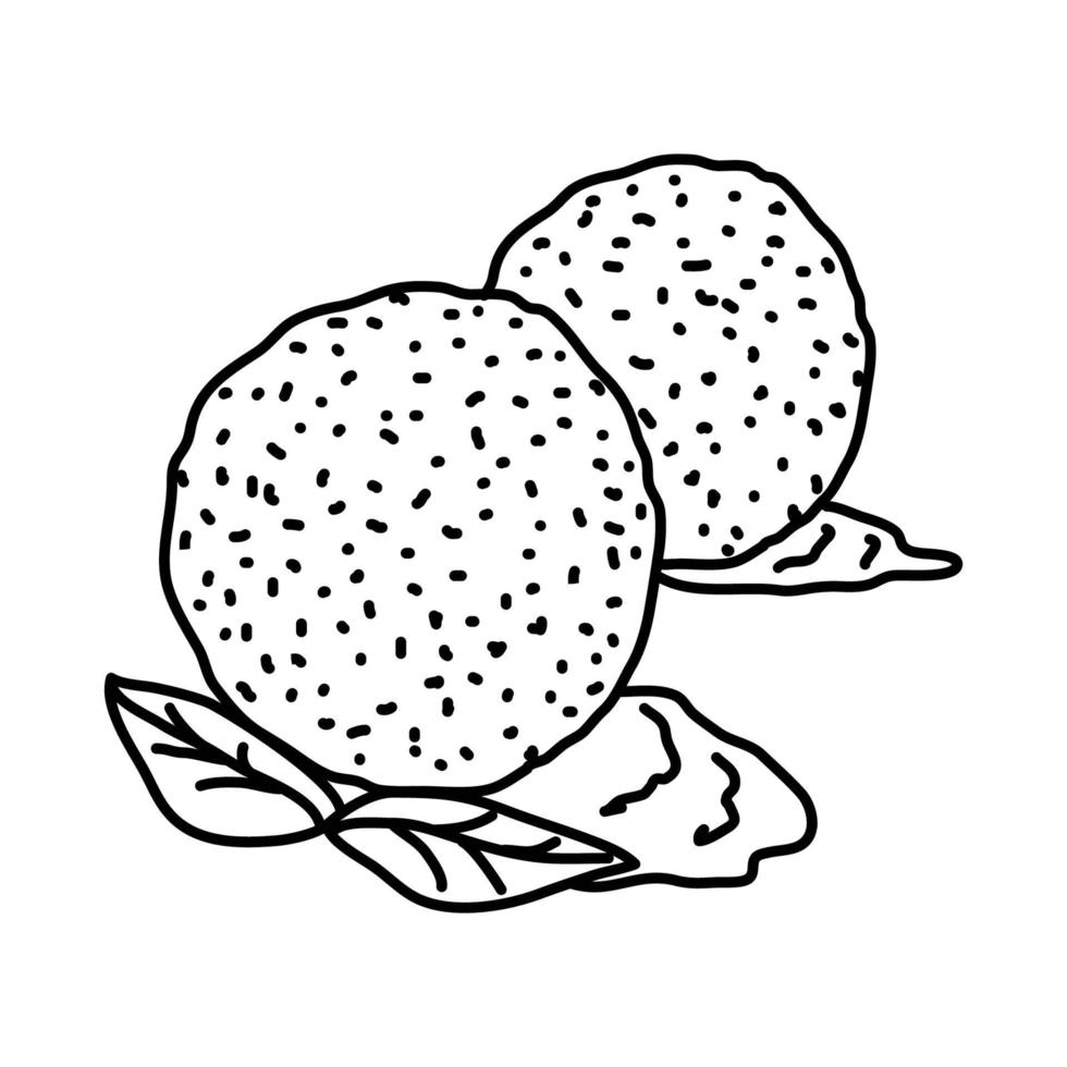 icono de arancini di riso. Doodle dibujado a mano o estilo de icono de contorno vector