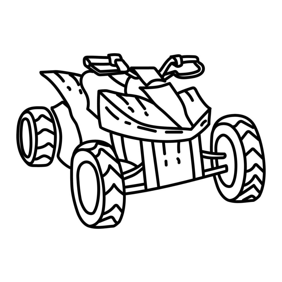 ATV Beach Icon. Doodle Hand Drawn or Outline Icon Style vector