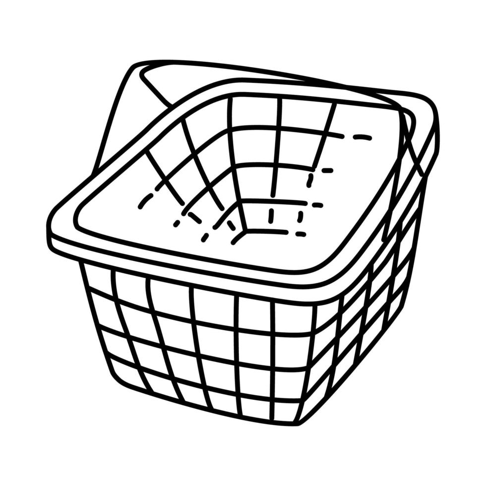 icono de cesta. Doodle dibujado a mano o estilo de icono de contorno vector