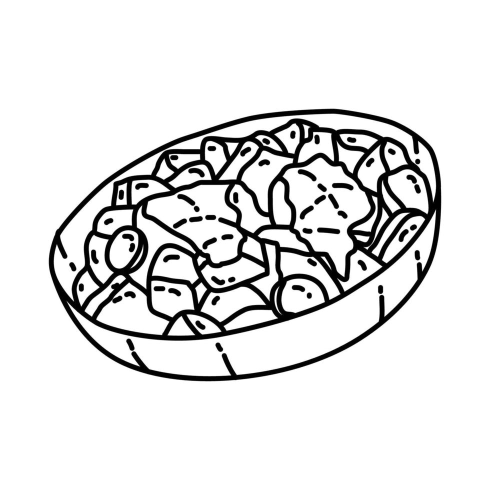 icono de boeuf bourguignon. Doodle dibujado a mano o estilo de icono de contorno vector