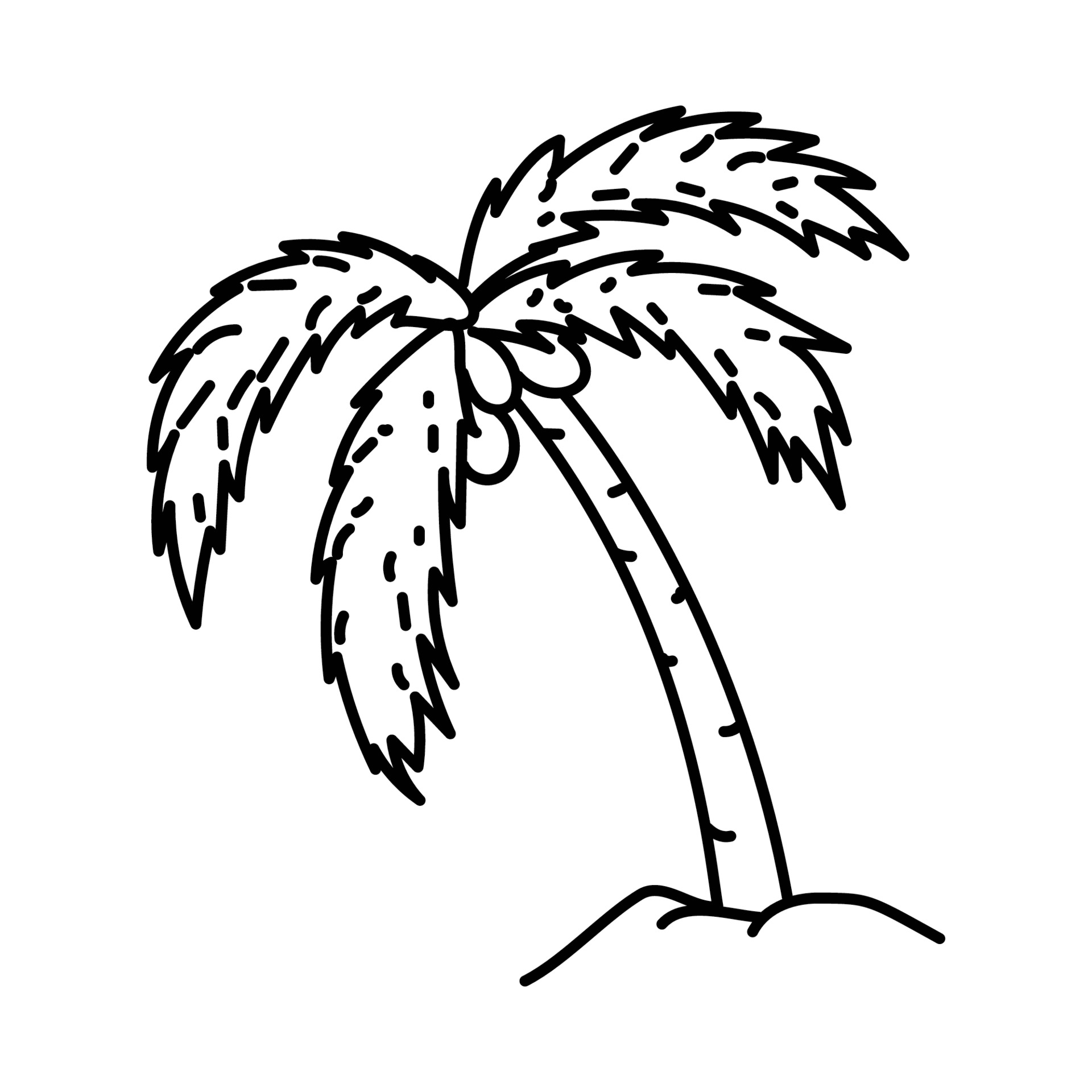 Coconut Tree Icon. Doodle Hand Drawn or Outline Icon Style 1976612