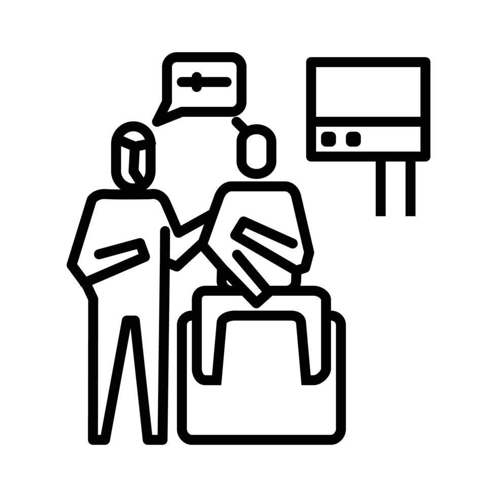 Continued lab examination Icon. symbol of activity or illustration to deal with the corona virus vector