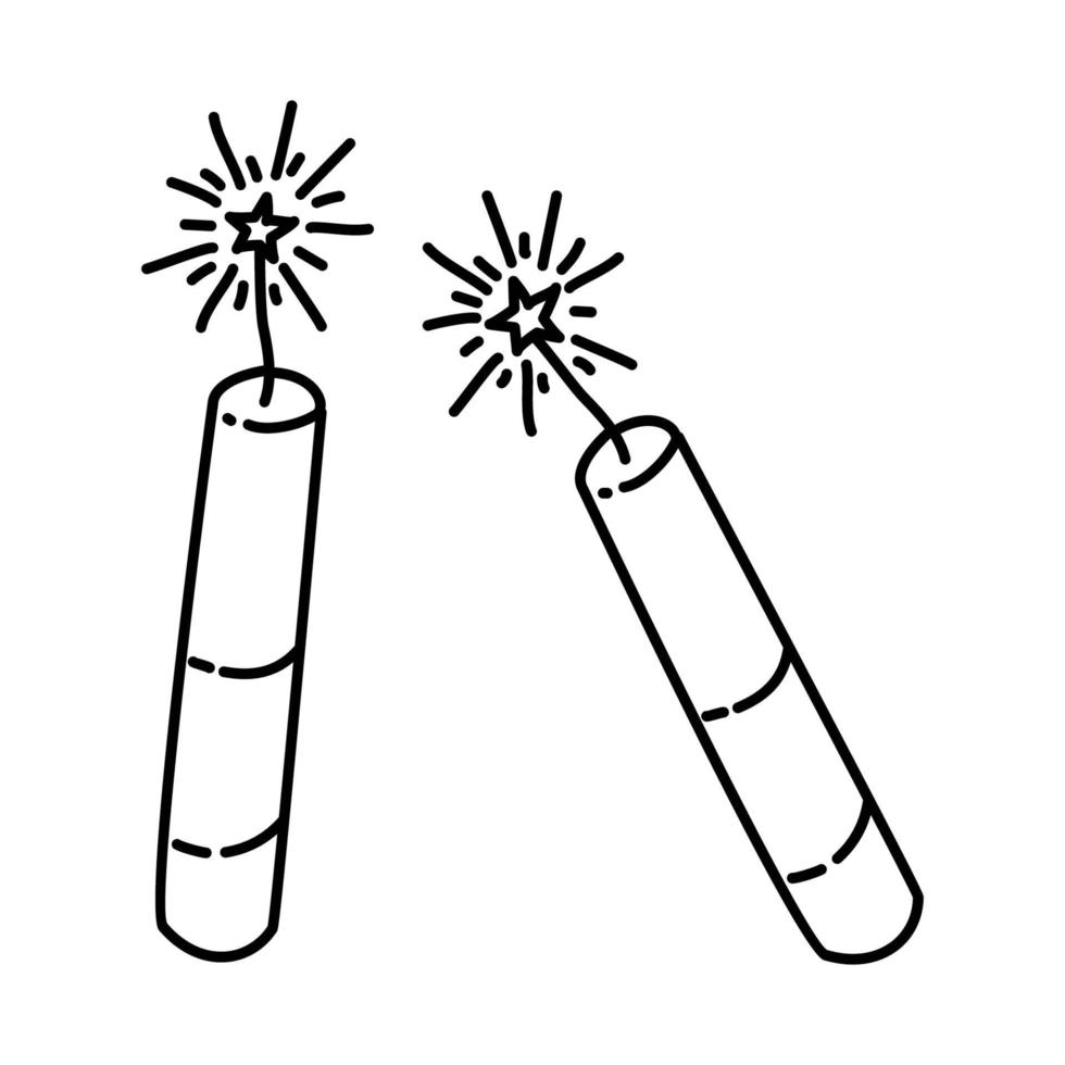 Firecrackers Loud Icon. Doodle Hand Drawn or Outline Icon Style vector