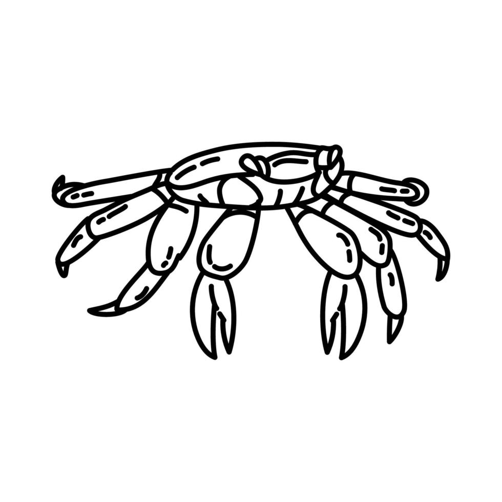 Funny Crab Icon. Doodle Hand Drawn or Outline Icon Style vector