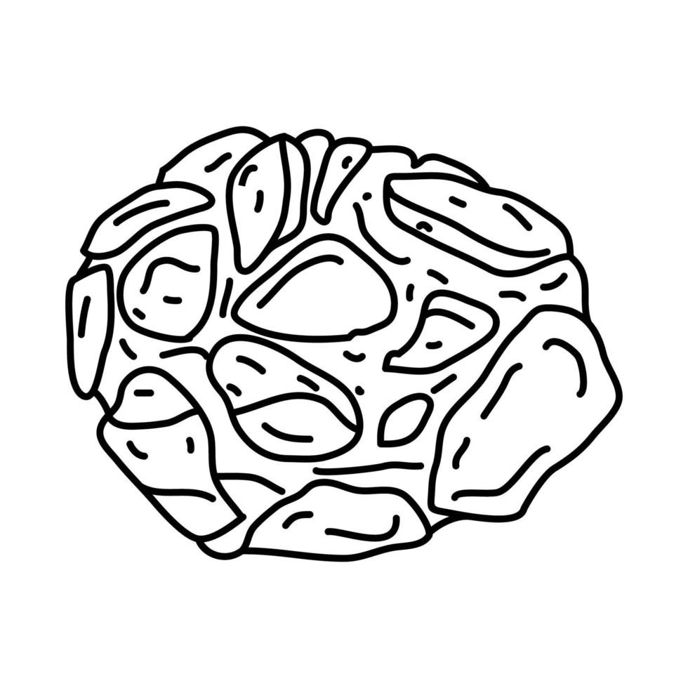 icono de tortas de cangrejo. Doodle dibujado a mano o estilo de icono de contorno vector