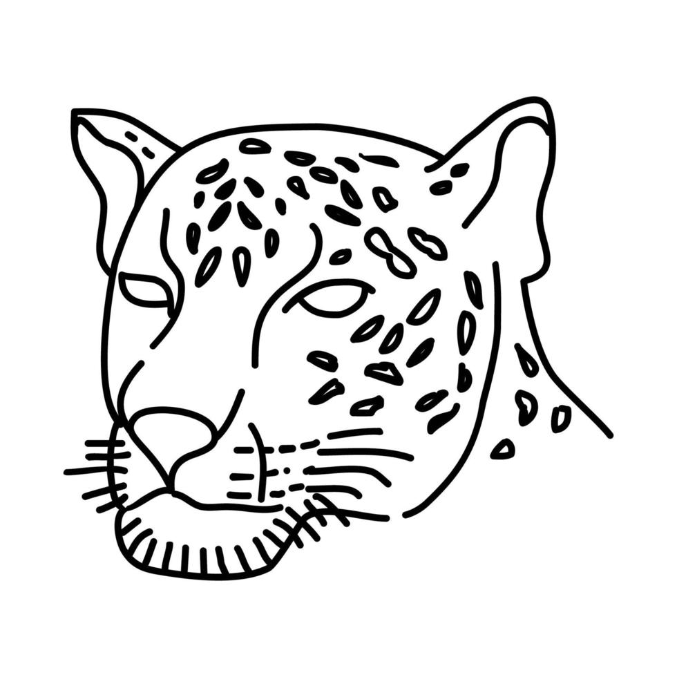 icono de jaguar. Doodle dibujado a mano o estilo de icono de contorno vector