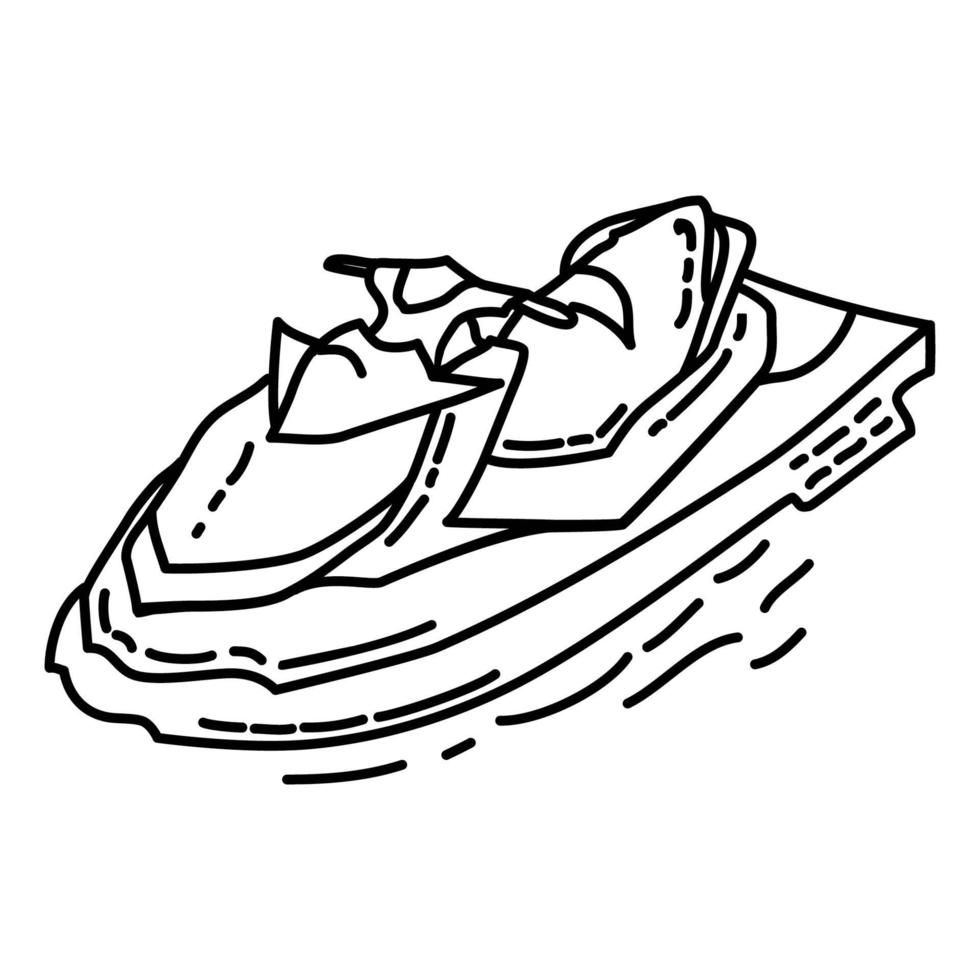 icono de jet ski. Doodle dibujado a mano o estilo de icono de contorno vector