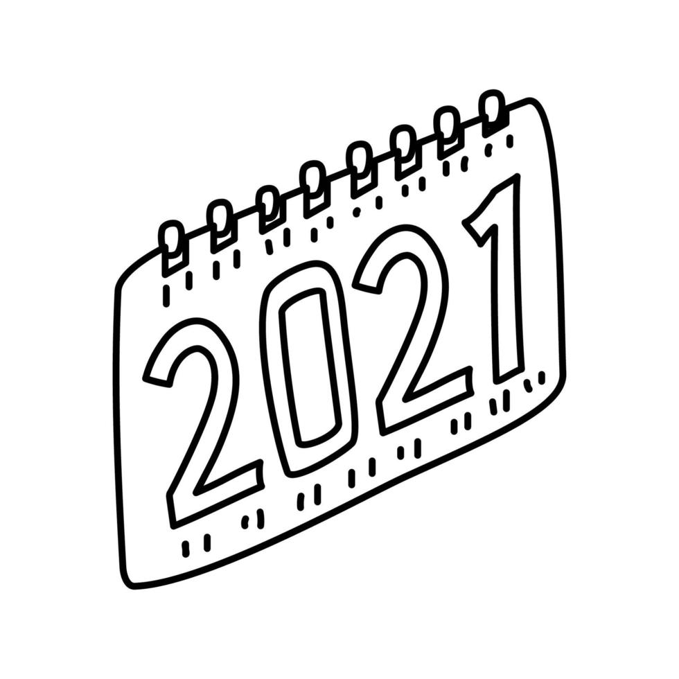 New Calendar Icon. Doodle Hand Drawn or Outline Icon Style vector