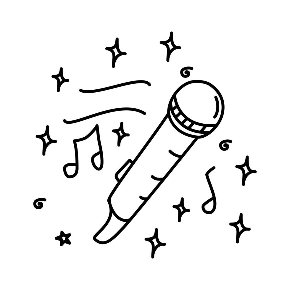 icono de karaoke. Doodle dibujado a mano o estilo de icono de contorno vector