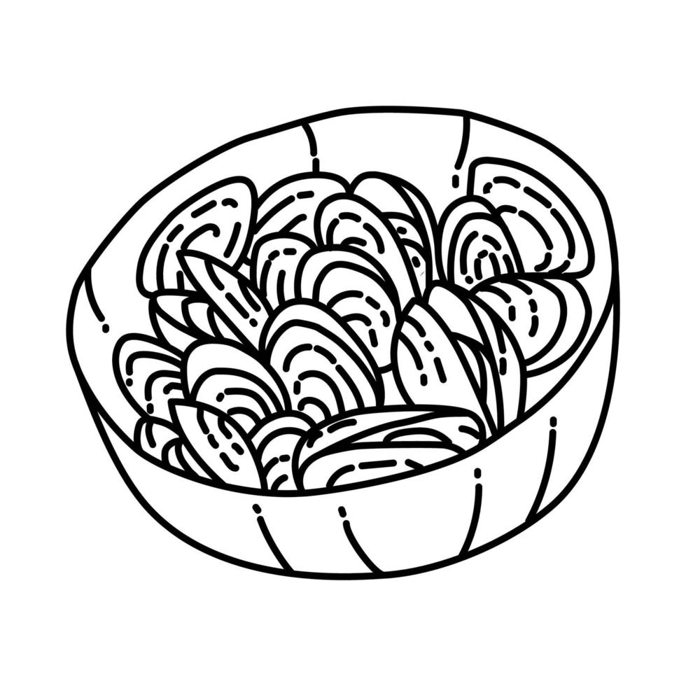 Moules Marinieres Icon. Doodle Hand Drawn or Outline Icon Style vector